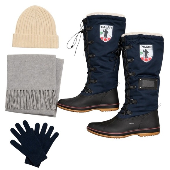 Pajar Shoes - Pajar Canada Fleece-Lined Waterproof Winter Boots Women's 6–6.5 Tall Navy EUC